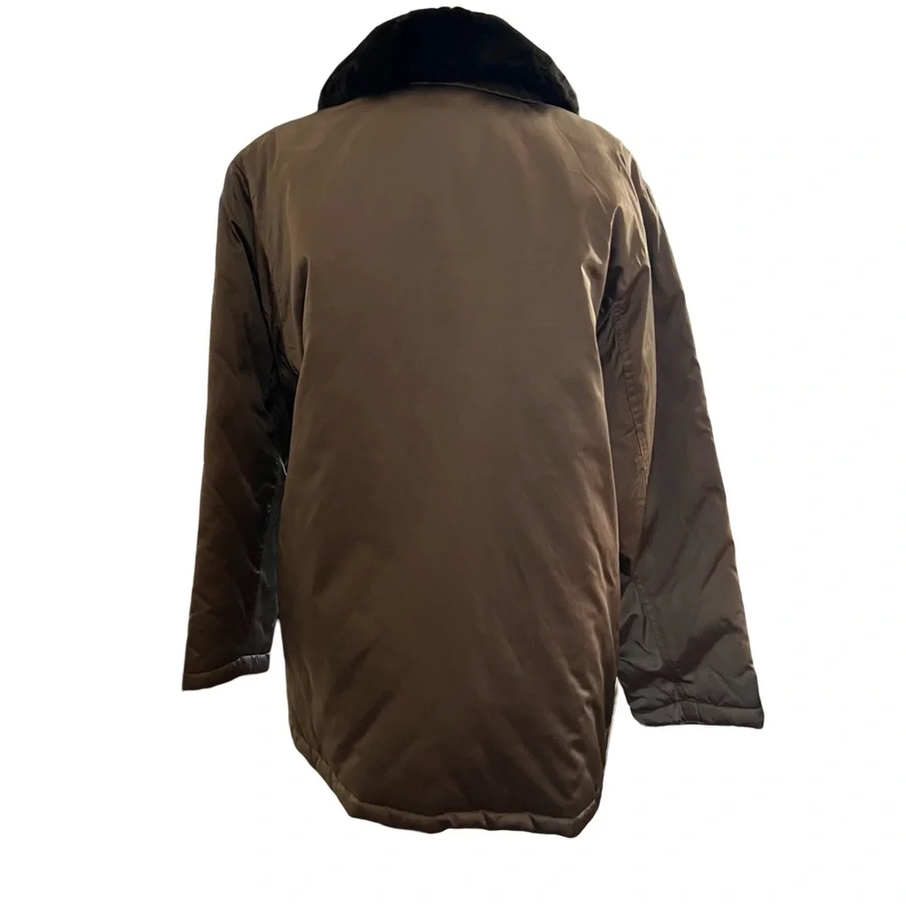 NWT INC Brown Coat with Removable Faux Fur Collar - Picture 3 of 7